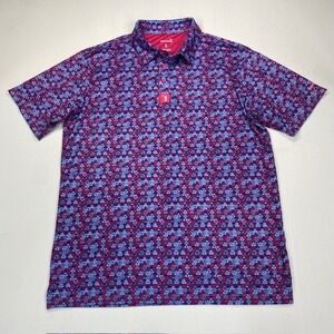 Bogey Bros Mens Golf Polo Shirt Purple Blue Whale Tail Bikini Performance L